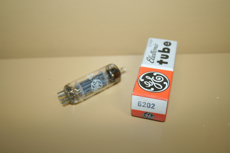 G.E. 6202 Vacuum Tubes, 6X4WA, Lot of 5
