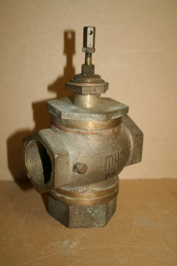 Globe valve 1 1/4 inch 3 way push pull brass MH 125