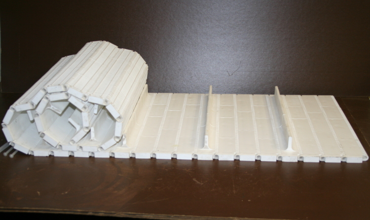 Conveyor belt Series 400 w/flights FlatTop 17.75x72 inches Intralox Unused