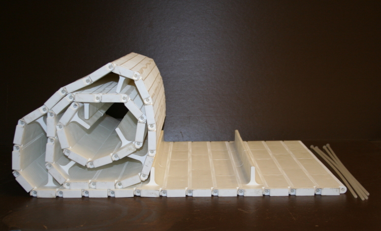 Conveyor belt Series 400 w/flights FlatTop 17.75x80 inches Intralox Unused