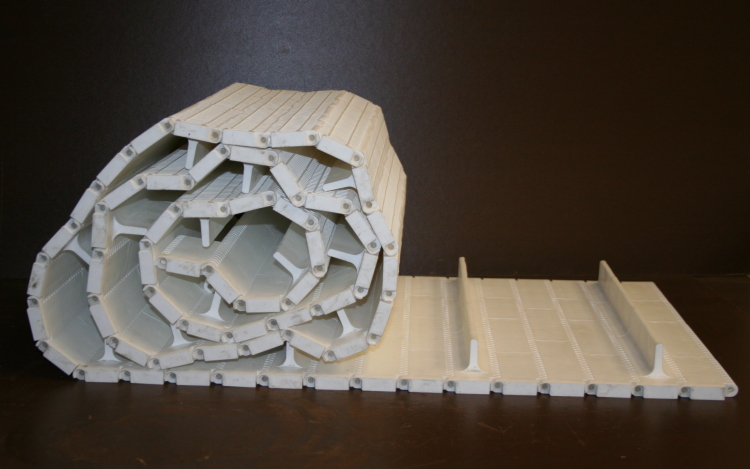 Conveyor belt Series 400 w/flights FlatTop 17.75x122 inches Intralox Unused