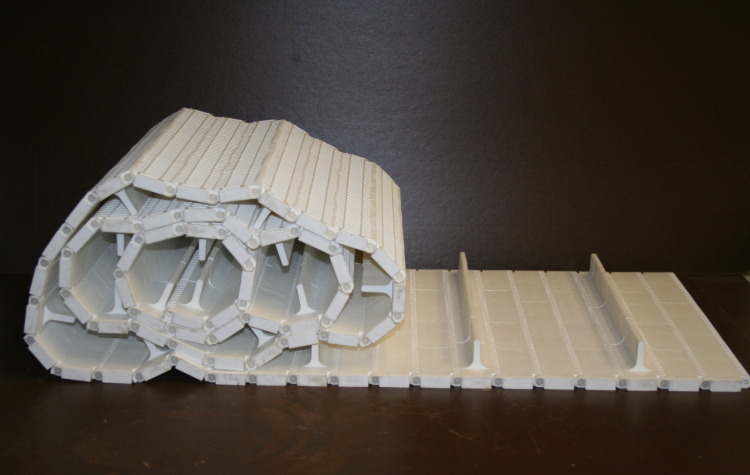 Conveyor belt Series 400 w/flights FlatTop 17.75x126 inches Intralox Unused