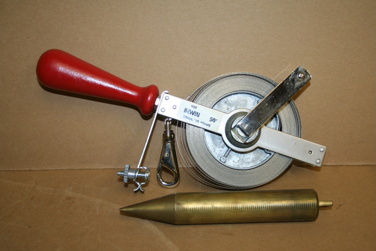 Inage tape, Oil depth gauging tape, 50 foot & 20 oz. plump bob