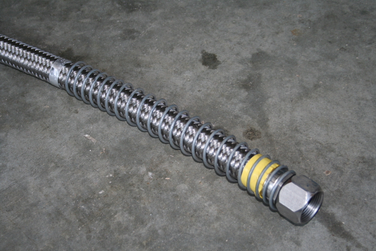 High pressure PTFE hose 1 in ID x 12 ft 5000 psi Dual SS braided JIC-16