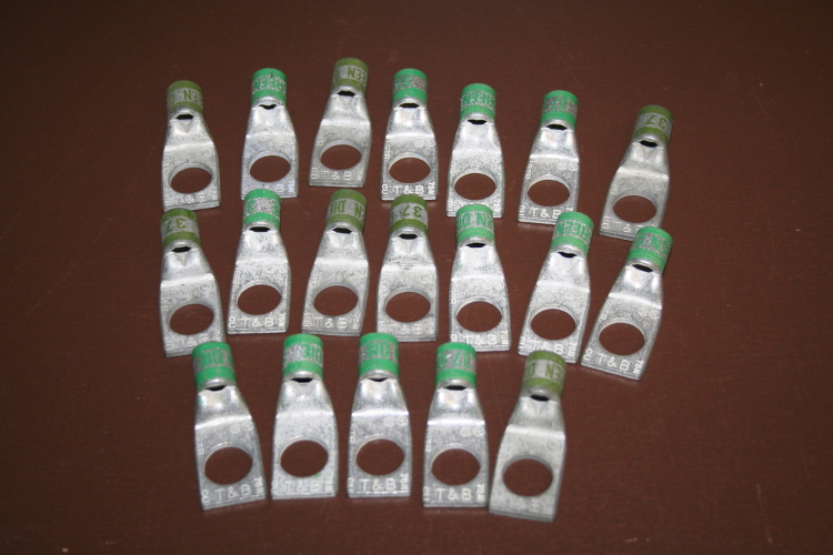 Lug connector 1awg 1 gauge 1/2 in stud 54150 Green Die 37 T&B Unused Lot of 19