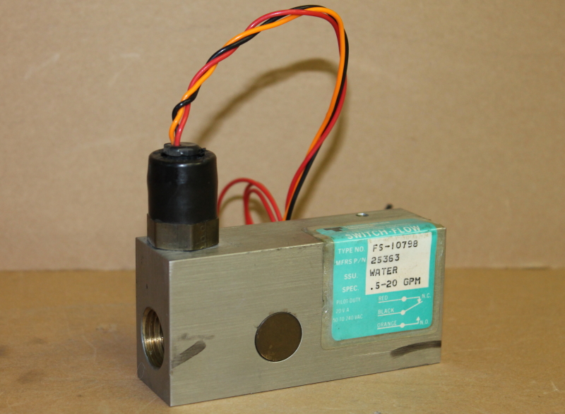 Flow switch, 0.5-20 gpm Water, 20va, 1000psi, FS-10798, 25363, Gems