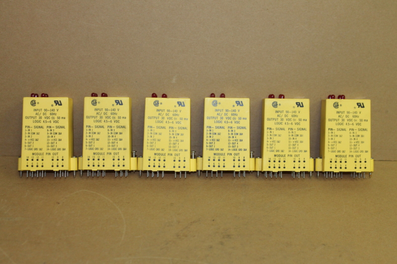 I/O input relay module, Quad, 90-140VAC in, 30VDC out, 1781-IA5Q Lot of 6