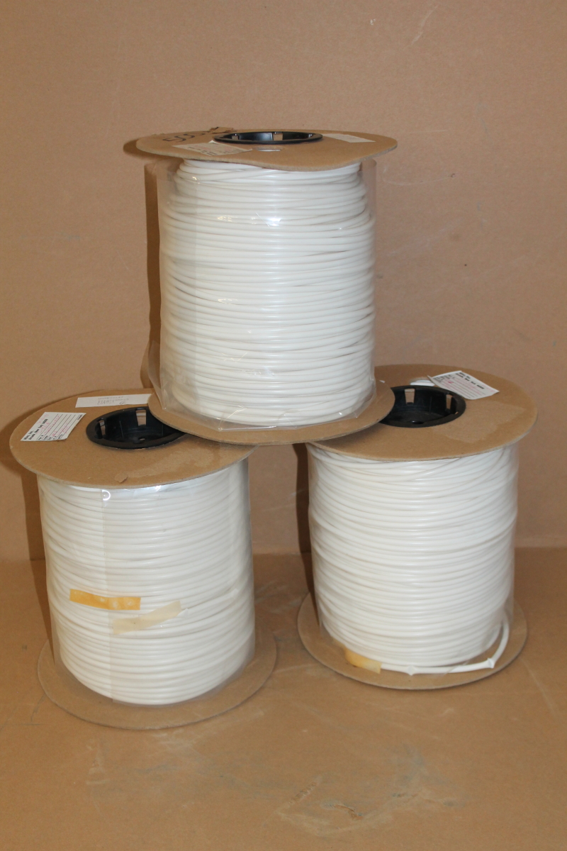Non-Heat Shrink Tubing, PVC, Size #6, Electrical Sleeve, White, Lot of 1500 FT