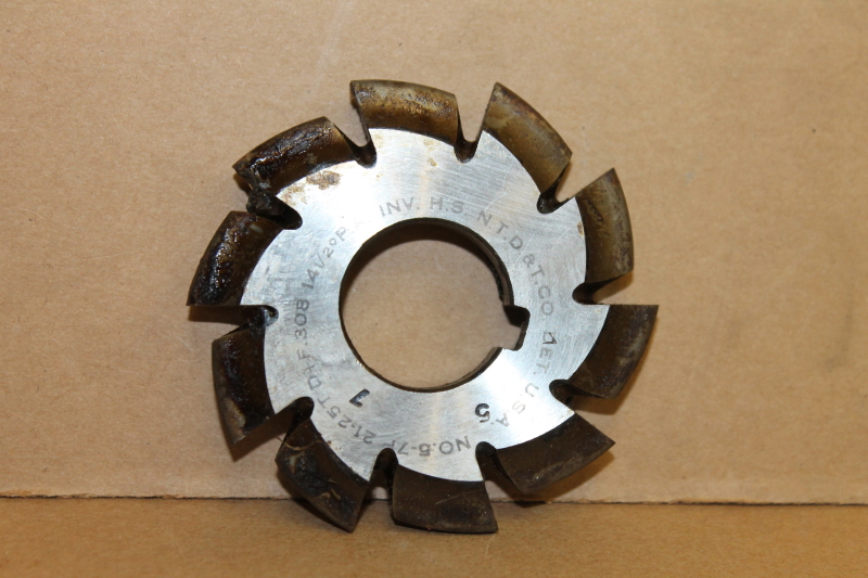 Convex Involute Gear Cutter, #5 7P 21-25T D+F .308, 14-1/2 PA, 1