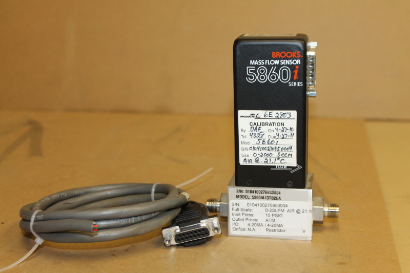 Brooks 5860i Mass Flow Meter, Air, 2000 SCCM, NC, 4-20ma