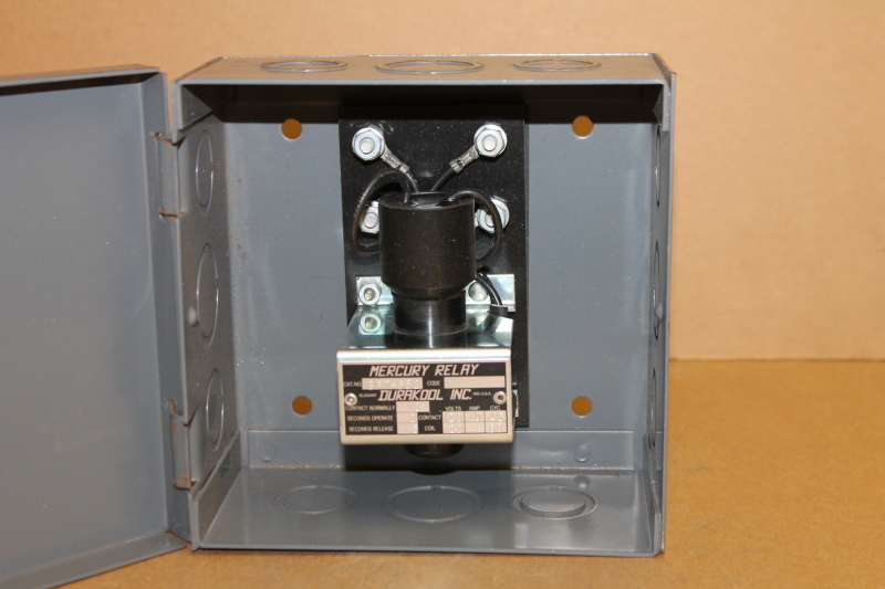 Mercury relay, 120V, 10A, NO, W/enclosure, BFT-552, Durakool, Unused