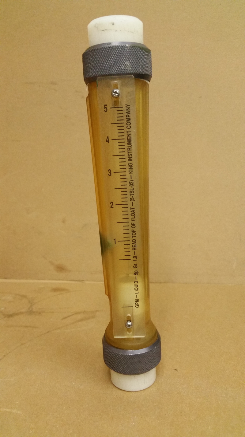 Flowmeter, 5 GPM, Acrylic, 3/4