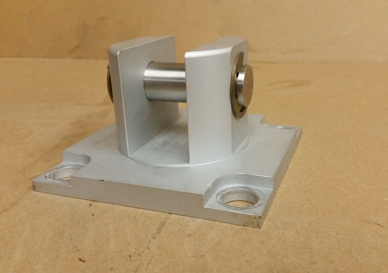 Rear mount clevis for 80mm Bimba EF1 or SMC CDQ2 pneumatic cylinders