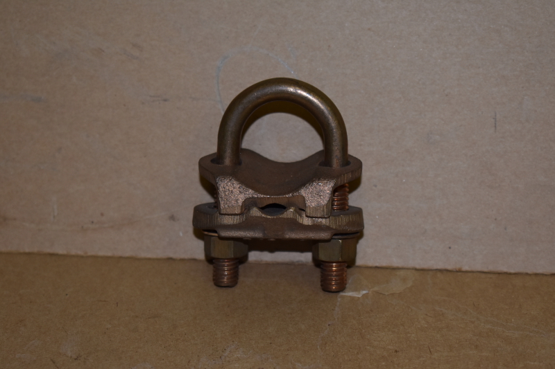 Ground connector, Bronze, Pipe/rod, 4 to 2/0 AWG, IPS 1/2