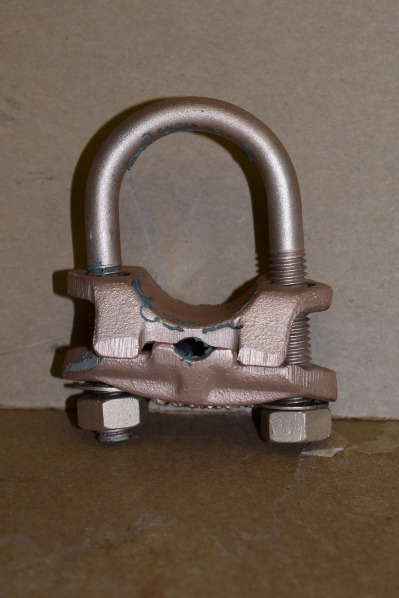 Ground connector, Bronze, Pipe/rod, 2/0 AWG, IPS 1