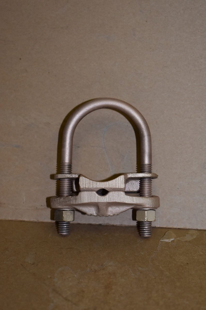 Ground connector, Bronze, Pipe/Rod, 4 to 2/0 AWG, IPS 1 1/2