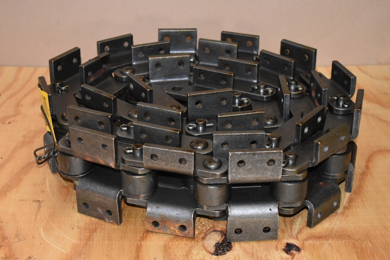 Double pitch attachment chain cement and aggregate Large roller, 10', C2162H, Renold Jeffery