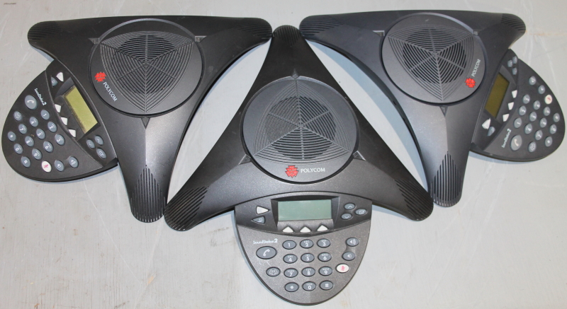 Lot of 3, Polycom Soundstation 2, conference speaker, 2201-16200-001