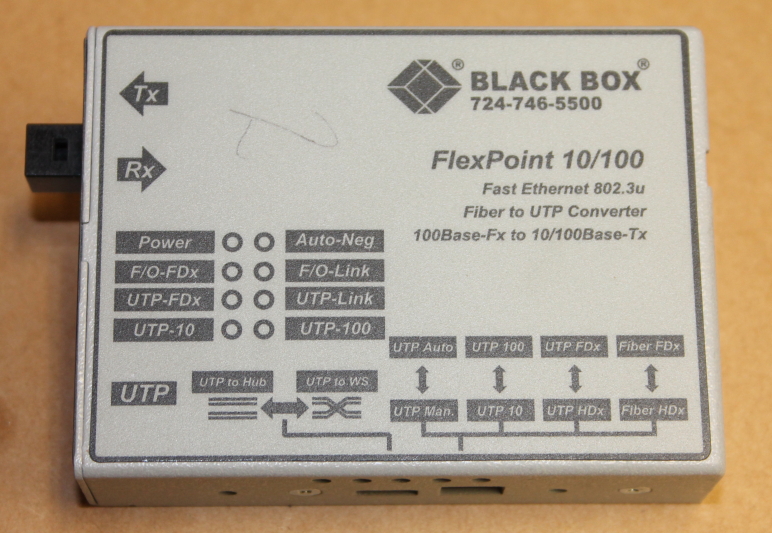 Black Box FlexPoint LMC100A-RJ Fiber to UTP Converter