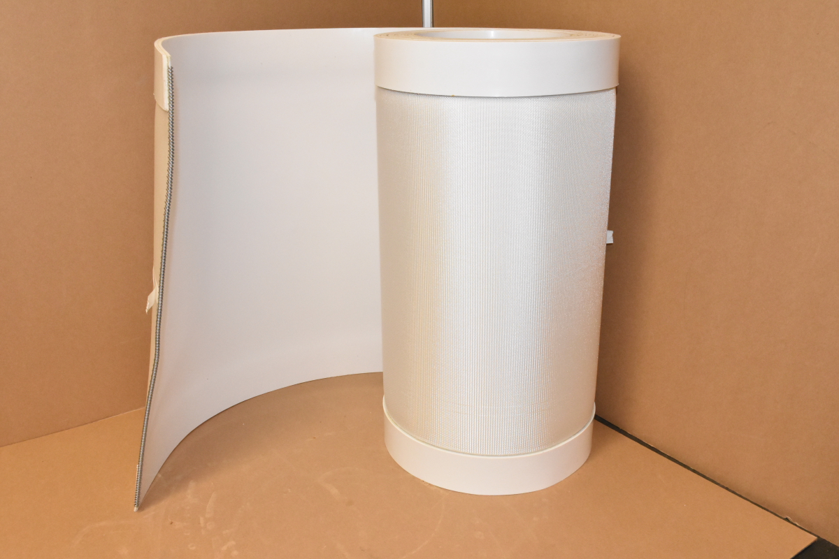 Conveyor Belt, ~15 ft x 19.75 in, Vinyl, Woven, Side Guides