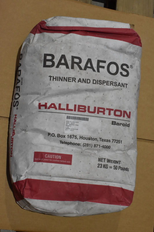 Halliburton Barafos thinner and dispersant  LOT OF 5 bags 250lbs