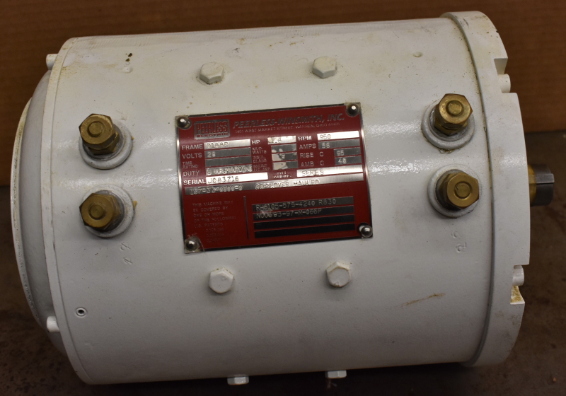 Peerless Electric inc , rebuilt , 28 volts dc motor, rpm 950 , 1.8 hp