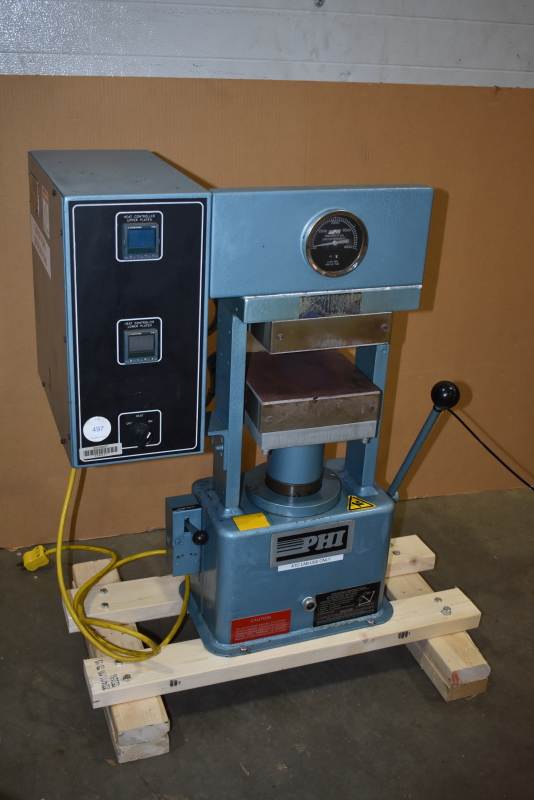 PHI manual hydraulic hot press 20 ton P215H 600 DEG F