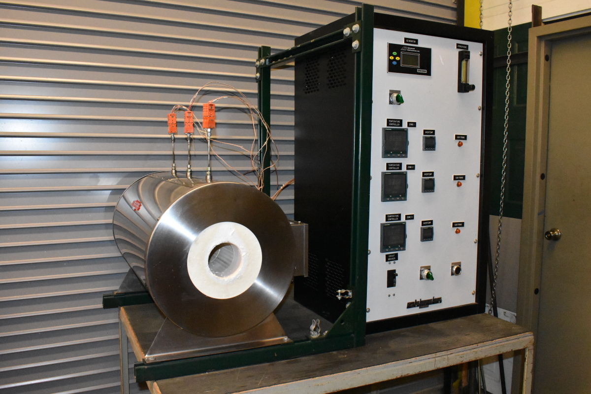 CM Furnaces Inc tube furnace,  1200 deg C,  3 Zone 4